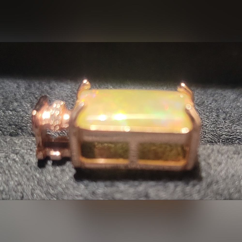 Rose Gold Opal Pendant - Picture 3 of 5